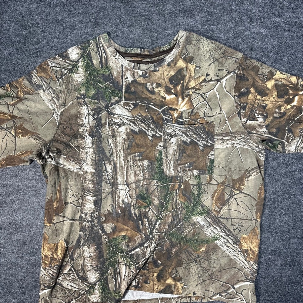 Real Tree Camo Pocket T Shirt Men's Short Sleeve Outdoor Hunting 2XL